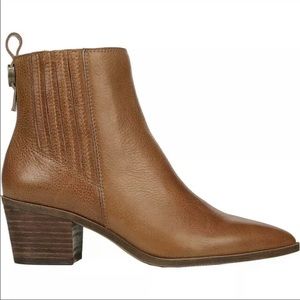 Franco Sarto Shay Western Ankle Booties Brown Leather size 7.5